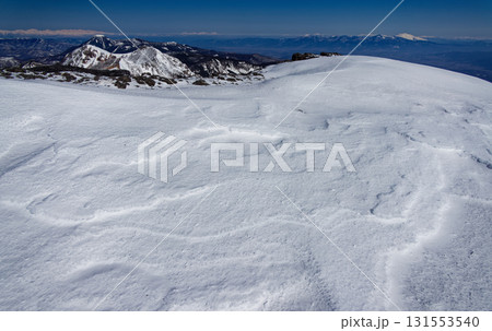 冬の八ヶ岳連峰・硫黄岳山頂から見る天狗岳・蓼科山と浅間山 冬の八ヶ岳連峰・硫黄岳山頂から見る天狗岳・蓼科山と浅間山 131553540