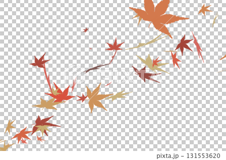 Autumn leaves falling leaves background material [Variation 2] (Transparent PNG) 131553620