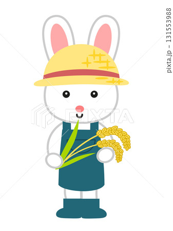 稲を持つうさぎ 131553988