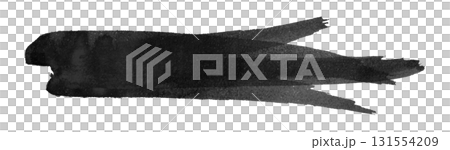 black watercolor background. Artistic hand paint. Isolated on transparent background. 131554209