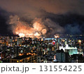 鹿児島の夜空を彩る錦江湾サマーナイト花火大会の空撮 131554225