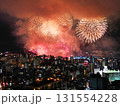 鹿児島の夜空を彩る錦江湾サマーナイト花火大会の空撮 131554228