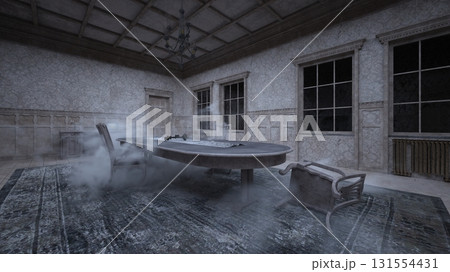 廃墟の荒れた室内 131554431