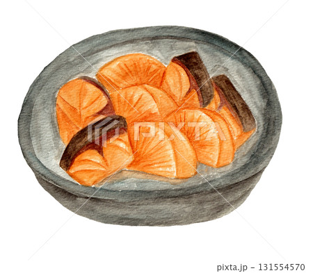 ぶり大根の手描き水彩イラスト ぶり大根の手描き水彩イラスト 131554570