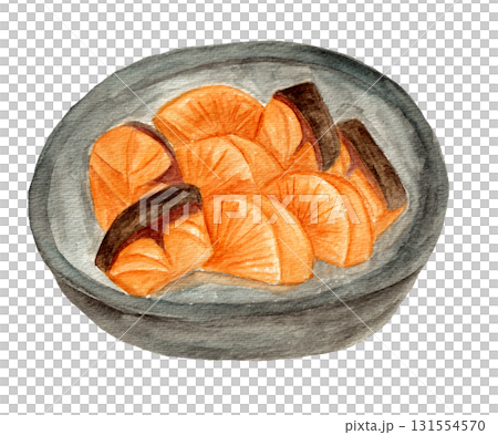 ぶり大根の手描き水彩イラスト ぶり大根の手描き水彩イラスト 131554570