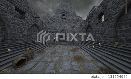 修道女の像がある中庭 修道女の像がある中庭 131554933