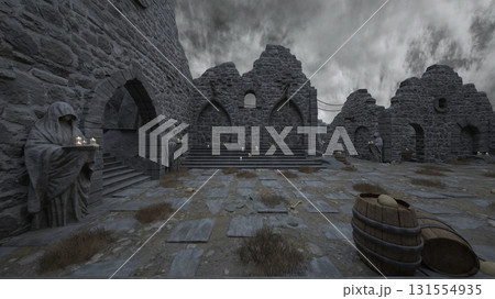 修道女の像がある中庭 修道女の像がある中庭 131554935