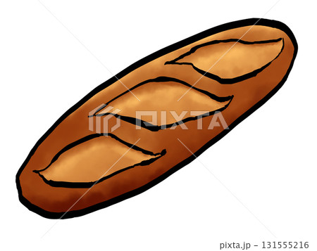 バゲットのイラスト（筆タッチ） シンプル 131555216