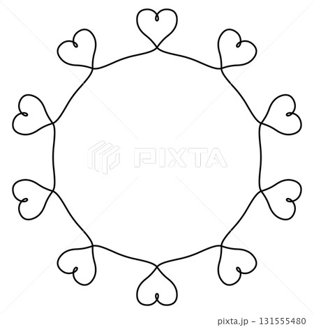 Circular heart loop symbol for unity, love, romance, and design 131555480