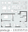 Apartment plan and furniture 131555713