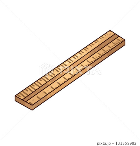 illustration of Wooden Ruler 131555982