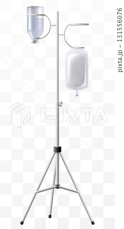 IV Stand with Drug Vial and Saline solution bag- Medical Infusion Pole with Hooks. Dropper Stand with Glass Medical Bottle. Laboratory equipment for blood transfusion. Realistic 3d Vector Illustration IV Stand with Drug Vial and Saline solution bag- Medical Infusion Pole with Hooks. Dropper Stand with Glass Medical Bottle. Laboratory equipment for blood transfusion. Realistic 3d Vector Illustration 131556076