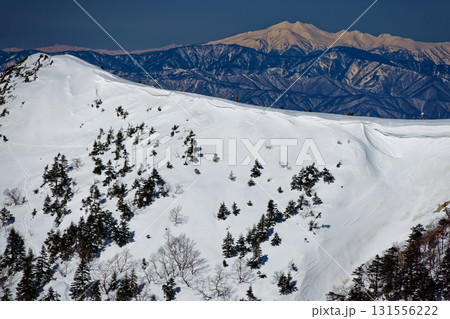 八ヶ岳連峰・硫黄岳稜線から見る赤岩ノ頭と乗鞍岳 131556222