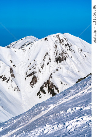 雷鳥沢の登山道から見る奥大日岳　残雪期の北アルプス奥大日岳登山 131556396