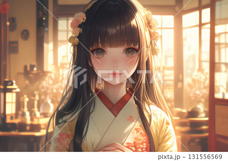 和室にいる着物美女 和室にいる着物美女 131556569