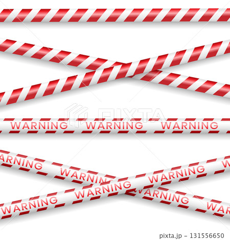 Realistic red and white danger tape. protective warning tape. Illustration on white background Realistic red and white danger tape. protective warning tape. Illustration on white background 131556650
