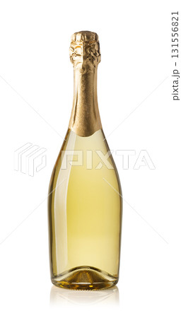 Champagne bottle sparkling wine isolated on white background 131556821