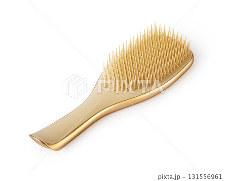 Elegant gold hairbrush with fine bristles Elegant gold hairbrush with fine bristles 131556961