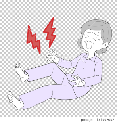 足がつったシニア女性2 131557037