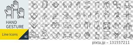 Hand sign icon set 131557211