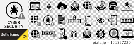 向量網路安全剪影圖示集 向量網路安全剪影圖示集 131557220