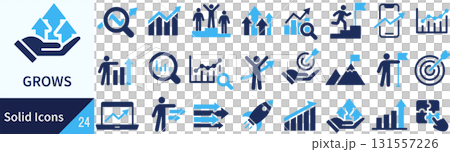 ベクターの成長に関するシルエットアイコンセット ベクターの成長に関するシルエットアイコンセット 131557226