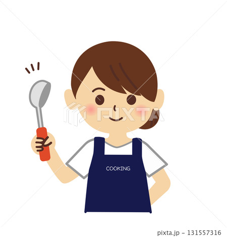 エプロンをした人物のイラスト 子供,男の子,女の子,お母さん,お玉,料理,上半身,シンプル,店員,シ エプロンをした人物のイラスト 子供,男の子,女の子,お母さん,お玉,料理,上半身,シンプル,店員,シ 131557316