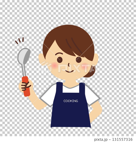 エプロンをした人物のイラスト 子供,男の子,女の子,お母さん,お玉,料理,上半身,シンプル,店員,シ エプロンをした人物のイラスト 子供,男の子,女の子,お母さん,お玉,料理,上半身,シンプル,店員,シ 131557316