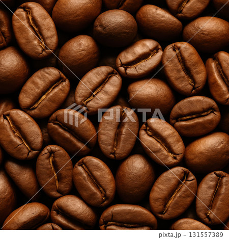 Roasted coffee beans close up 131557389