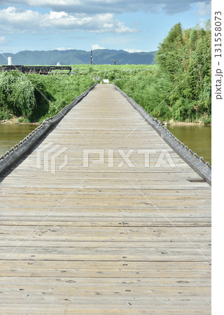 夏の流れ橋と木津川(京都府八幡市) 夏の流れ橋と木津川(京都府八幡市) 131558073