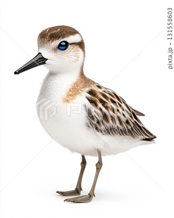 Sanderling Bird Standing on White Background in High Fidelity Quality Image 131558603
