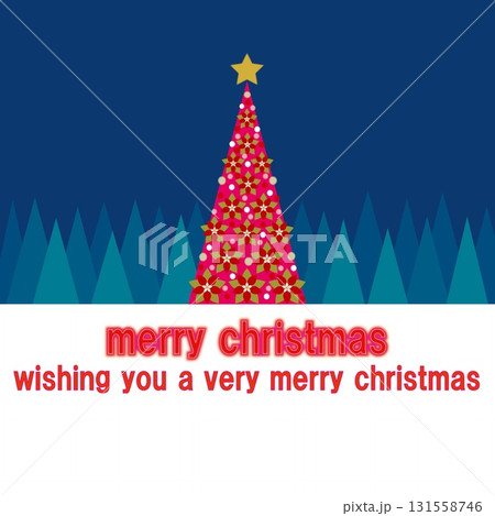 メリークリスマス　merry christmas　クリスマスツリー　クリスマス　ポインセチア　 131558746