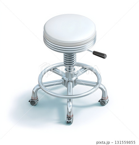 Isometric 3D swivel stool adjustable height isolated on white 131559855