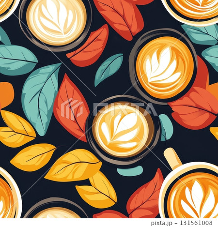 Artistic Americano Coffee Seamless Pattern for Print Design Artistic Americano Coffee Seamless Pattern for Print Design 131561008