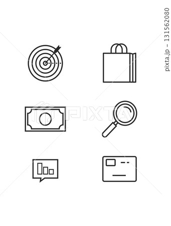 Modern outline style finance icons collection stock illustration 131562080
