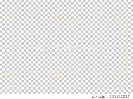 Yellow dotted line square frame set Yellow dotted line square frame set 131562217
