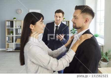 Challenging office dynamics with romantic relationship causing stress and conflict Challenging office dynamics with romantic relationship causing stress and conflict 131562321