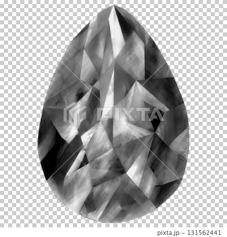 透明な宝石のイラスト、ダイヤモンドのようなイラスト、クリスタルのような透明感のあるイラスト 131562441