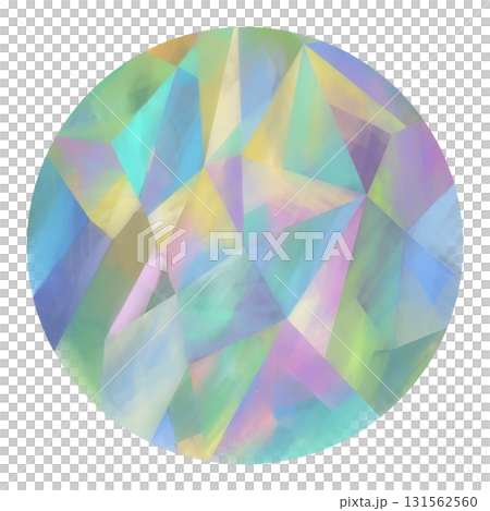 綺麗な青い宝石のイラスト、カラフルで丸いクリスタルのような透明感のあるイラスト 131562560