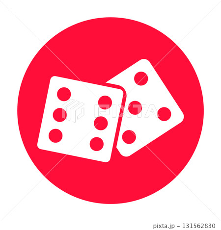 Dices flat icon vector for a race to guess the numbers or a gambling game illustration Dices flat icon vector for a race to guess the numbers or a gambling game illustration 131562830