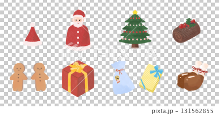 かわいいクリスマスのイラスト素材 かわいいクリスマスのイラスト素材 131562855