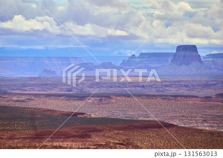Desert Mesa and Butte in Wahweap Overlook Arizona Under Dramatic Storm Clouds Desert Mesa and Butte in Wahweap Overlook Arizona Under Dramatic Storm Clouds 131563013