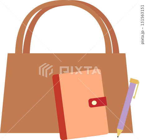 バッグと手帳とペン 131563151