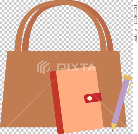 バッグと手帳とペン 131563151