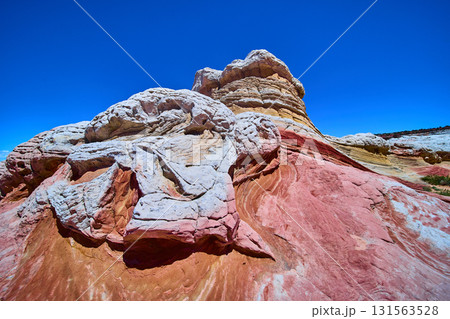 White Pocket Sandstone Layers and Blue Sky Marble Canyon Arizona Low Angle 131563528