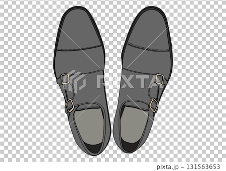 灰色僧侶帶商務鞋的俯視圖 131563653