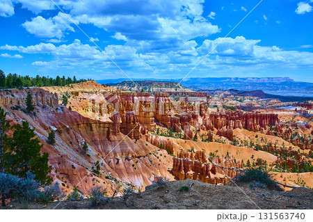 Bryce Canyon Hoodoos and Thor's Hammer at Sunset Point with Dramatic Sky Bryce Canyon Hoodoos and Thor's Hammer at Sunset Point with Dramatic Sky 131563740