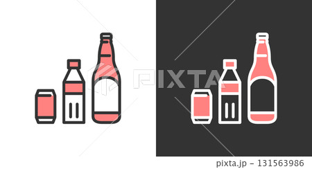 飲料の2色ラインアイコン 131563986