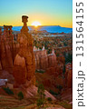 Sunrise Sunburst Over Thor's Hammer Hoodoo at Bryce Canyon National Park Utah 131564155