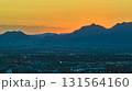 Aerial Las Vegas Skyline Downtown The Strip and Mountains at Golden Hour 131564160